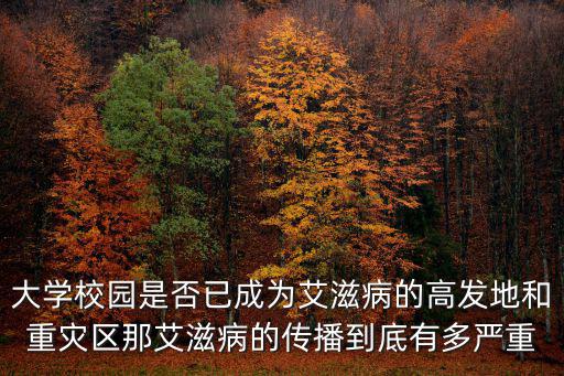 大學校園是否已成為艾滋病的高發地和重災區那艾滋病的傳播到底有多嚴重