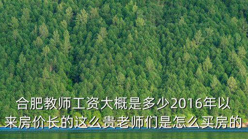 合肥教師工資大概是多少2016年以來房價長的這么貴老師們是怎么買房的