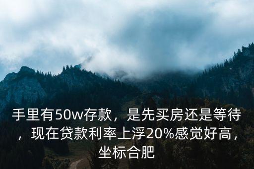 手里有50w存款，是先買房還是等待，現在貸款利率上浮20%感覺好高，坐標合肥