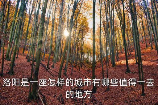 洛陽是一座怎樣的城市有哪些值得一去的地方