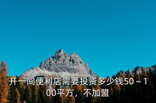 開一間便利店需要投資多少錢50～100平方，不加盟