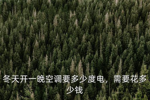 冬天開一晚空調(diào)要多少度電，需要花多少錢