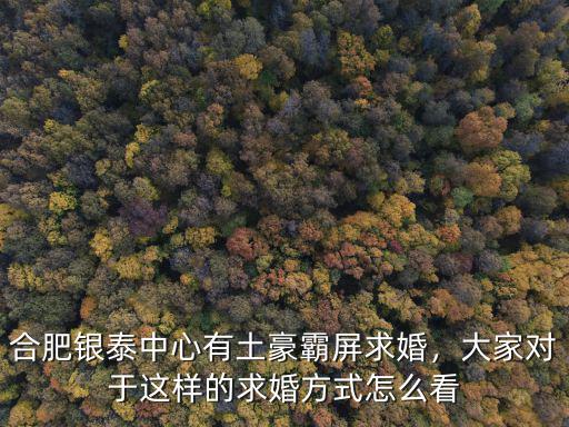 合肥銀泰中心有土豪霸屏求婚，大家對于這樣的求婚方式怎么看