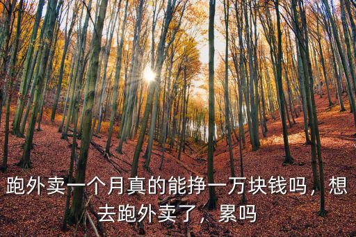 跑外賣一個月真的能掙一萬塊錢嗎，想去跑外賣了，累嗎
