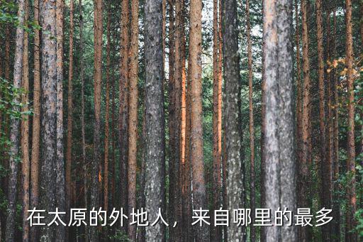 太原的四川人住哪里,在太原的外地人