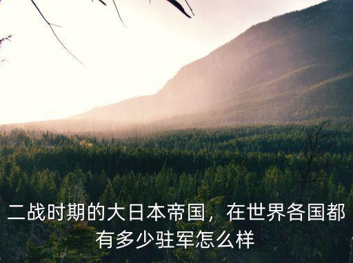 二戰時期的大日本帝國，在世界各國都有多少駐軍怎么樣