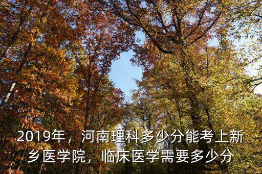 2019年，河南理科多少分能考上新鄉醫學院，臨床醫學需要多少分
