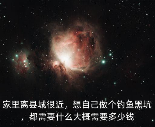 家里離縣城很近，想自己做個釣魚黑坑，都需要什么大概需要多少錢