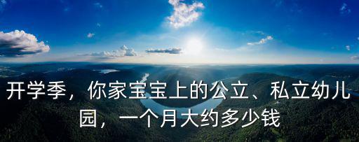開學季，你家寶寶上的公立、私立幼兒園，一個月大約多少錢