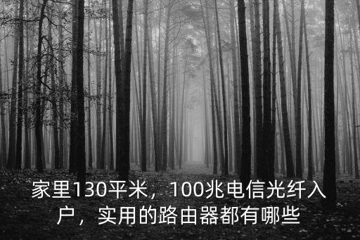 家里130平米，100兆電信光纖入戶，實用的路由器都有哪些