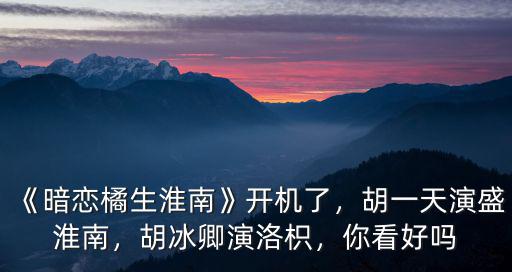 《暗戀橘生淮南》開機了，胡一天演盛淮南，胡冰卿演洛枳，你看好嗎