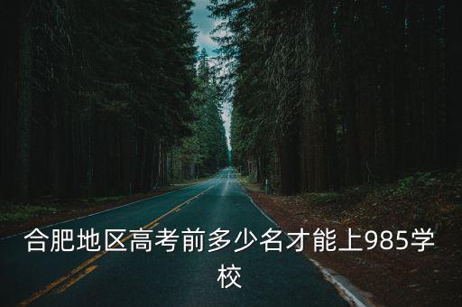 合肥地區高考前多少名才能上985學校