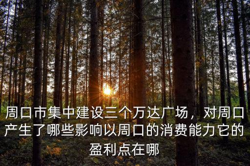 周口市集中建設(shè)三個(gè)萬(wàn)達(dá)廣場(chǎng)，對(duì)周口產(chǎn)生了哪些影響以周口的消費(fèi)能力它的盈利點(diǎn)在哪