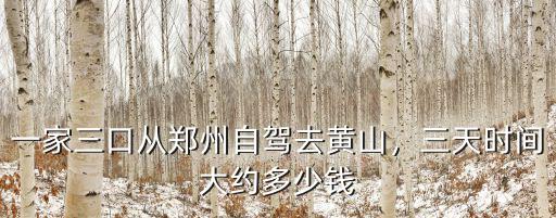 鄭州自駕黃山旅游要多少錢,一家三口從鄭州自駕去黃山