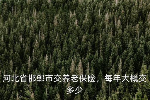 河北邯鄲市退休金多少,在河北邯鄲市