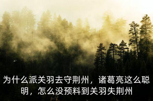 荊州怎么失,怎么沒預(yù)料到關(guān)羽失荊州