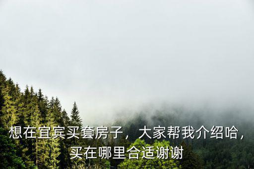 想在宜賓買套房子，大家?guī)臀医榻B哈，買在哪里合適謝謝
