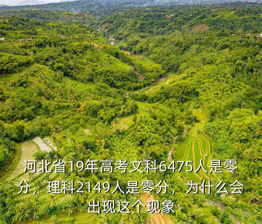 河北省19年高考文科6475人是零分，理科2149人是零分，為什么會出現(xiàn)這個現(xiàn)象