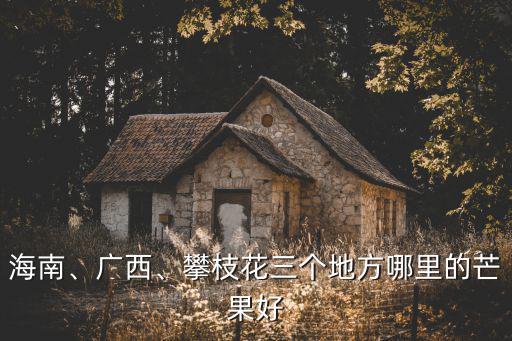 海南、廣西、攀枝花三個地方哪里的芒果好