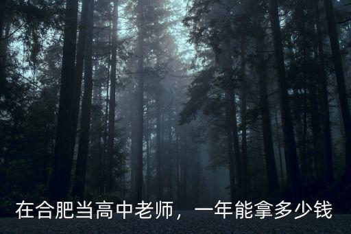 合肥高中學大全科多少錢,一年能拿多少錢