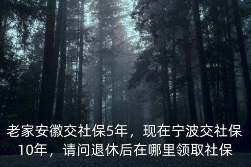 安徽省社保交多少年可以領退休,老家安徽交社保5年