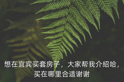 想在宜賓買套房子，大家幫我介紹哈，買在哪里合適謝謝
