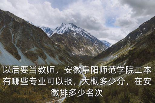 以后要當教師，安徽阜陽師范學院二本有哪些專業(yè)可以報，大概多少分，在安徽排多少名次