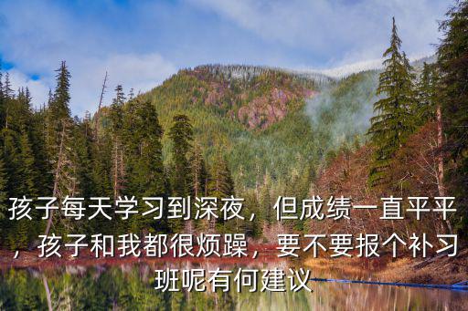 孩子每天學習到深夜，但成績一直平平，孩子和我都很煩躁，要不要報個補習班呢有何建議