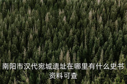 南陽市宛城區7小在哪里,南陽市漢代宛城遺址在哪里