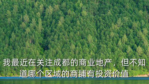 我最近在關注成都的商業地產，但不知道哪個區域的商鋪有投資價值