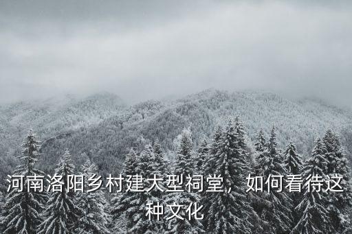 洛陽蘇氏祠堂在哪里,河南洛陽鄉村建大型祠堂