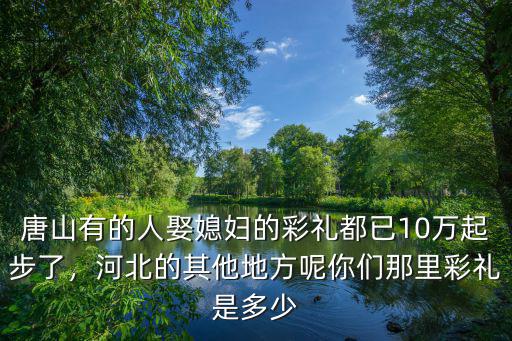 河北地區嫁妝和彩禮是多少,你們那里彩禮是多少