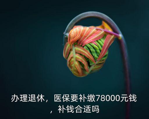辦理退休，醫(yī)保要補繳78000元錢，補錢合適嗎