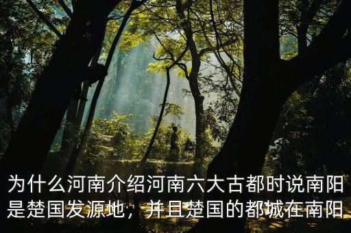 南陽市在河南的哪里,并且楚國的都城在南陽