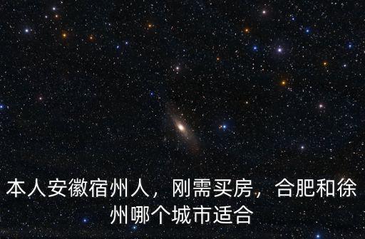 本人安徽宿州人，剛需買房，合肥和徐州哪個城市適合