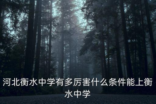 河北衡水中學(xué)有多厲害什么條件能上衡水中學(xué)