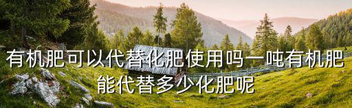 衡水果樹專用有機肥多少錢一噸,一噸有機肥能代替多少化肥呢