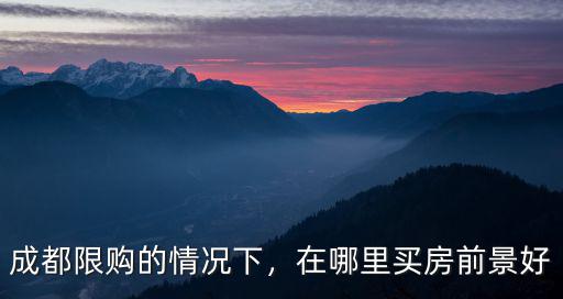 成都限購的情況下，在哪里買房前景好