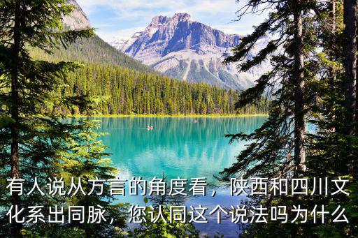 有人說從方言的角度看，陜西和四川文化系出同脈，您認同這個說法嗎為什么