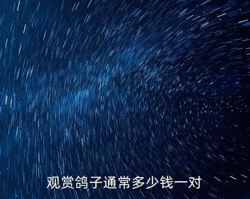 觀賞鴿子通常多少錢一對