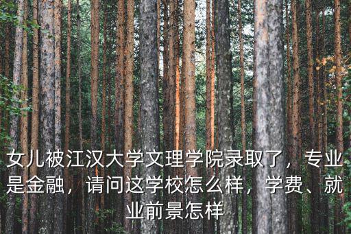 女兒被江漢大學文理學院錄取了，專業是金融，請問這學校怎么樣，學費、就業前景怎樣