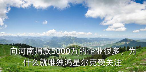 鴻星爾克給河南捐了多少元,鴻星爾克捐款5000W后