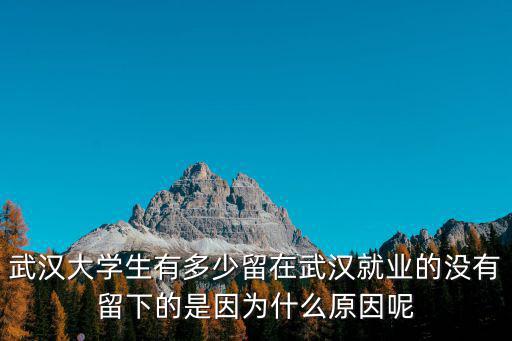 武漢大學生有多少留在武漢就業的沒有留下的是因為什么原因呢