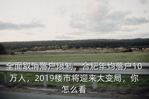 合肥一年落戶多少人,合肥年均落戶10萬人