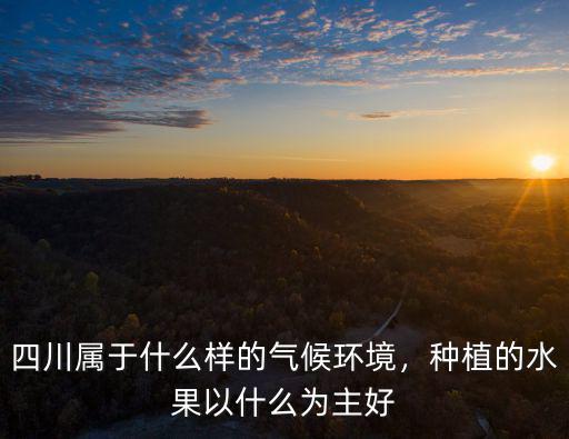 想在四川種植水果哪里最好,四川適合種植什么果樹