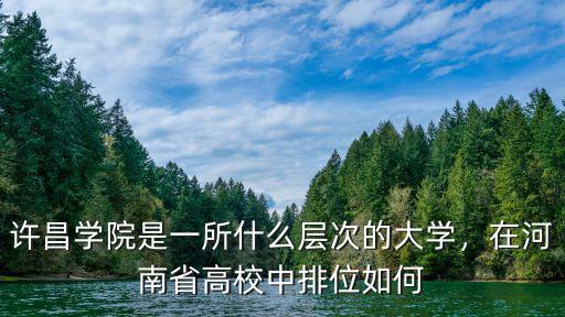 許昌學(xué)院是一所什么層次的大學(xué)，在河南省高校中排位如何