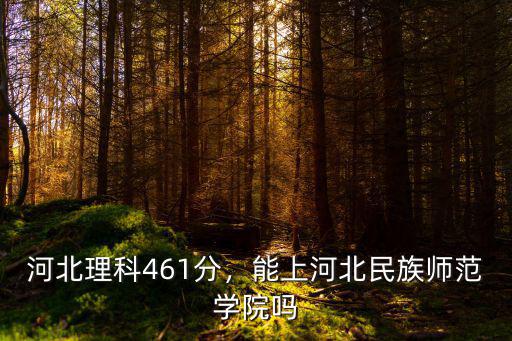河北理科461分，能上河北民族師范學院嗎