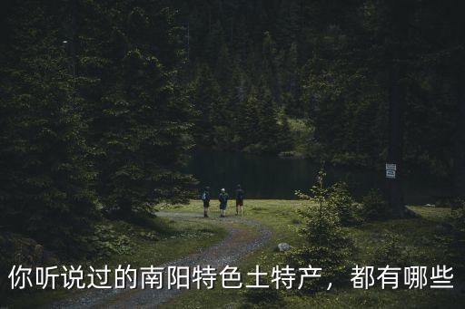 你聽說過的南陽特色土特產，都有哪些