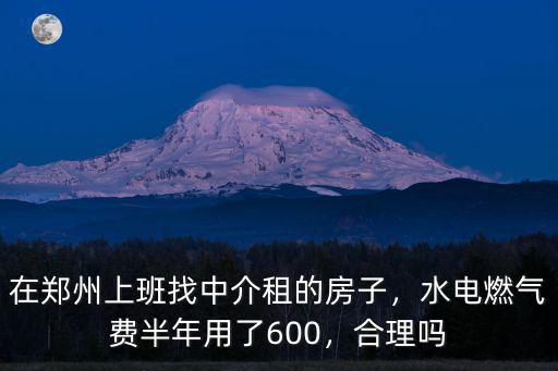 在鄭州上班找中介租的房子，水電燃氣費半年用了600，合理嗎