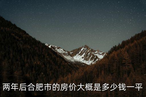 兩年后合肥市的房價大概是多少錢一平